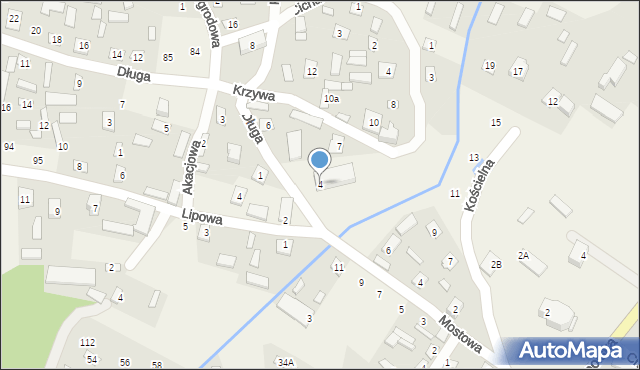 Wrzelowiec, Długa, 4, mapa Wrzelowiec