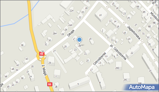 Wysokie Mazowieckie, Długa, 19, mapa Wysokie Mazowieckie