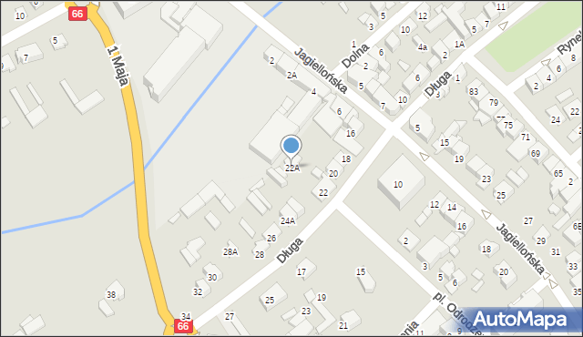 Wysokie Mazowieckie, Długa, 22A, mapa Wysokie Mazowieckie