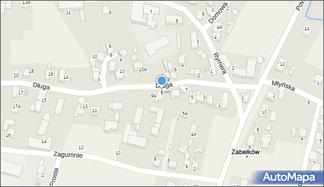 Zabełków, Długa, 9, mapa Zabełków