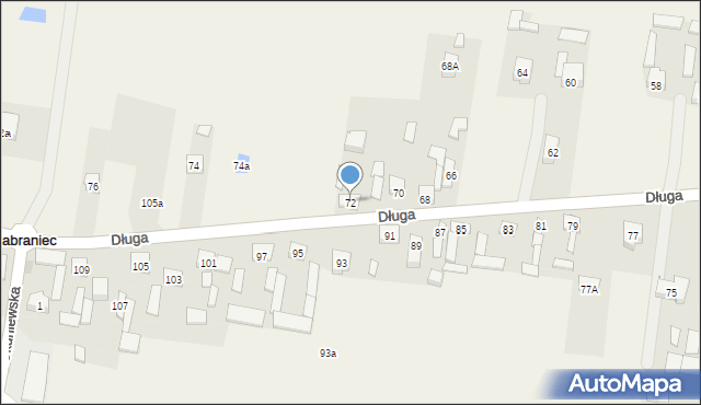 Zabraniec, Długa, 72, mapa Zabraniec