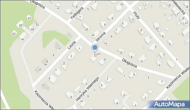 Żagań, Długosza Jana, 11, mapa Żagań