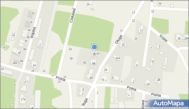 Zakręt, Długa, 9D, mapa Zakręt