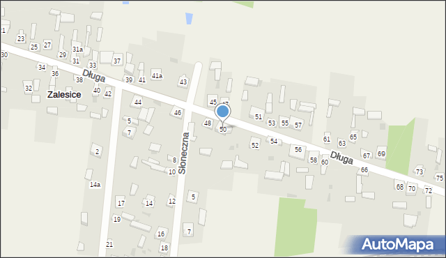 Zalesice, Długa, 50, mapa Zalesice