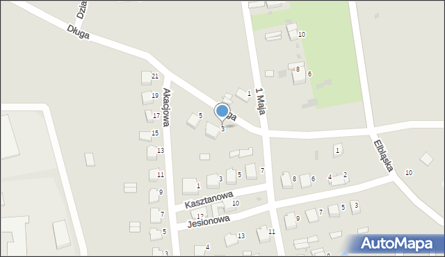 Zalewo, Długa, 3, mapa Zalewo