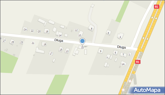 Zawada, Długa, 11, mapa Zawada