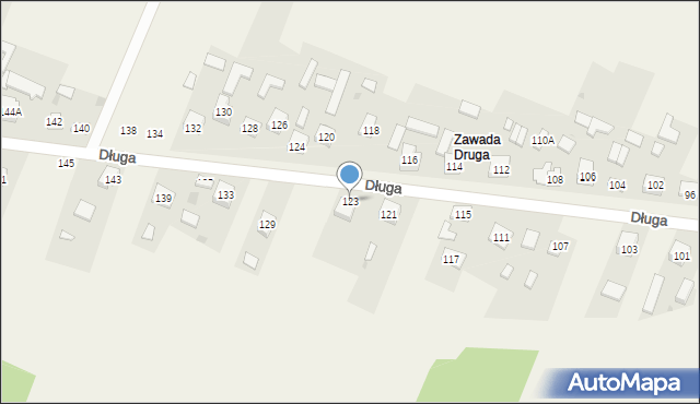 Zawada, Długa, 123, mapa Zawada