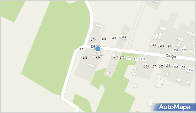 Zawada, Długa, 181, mapa Zawada