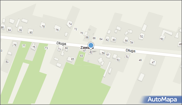 Zawada, Długa, 61, mapa Zawada