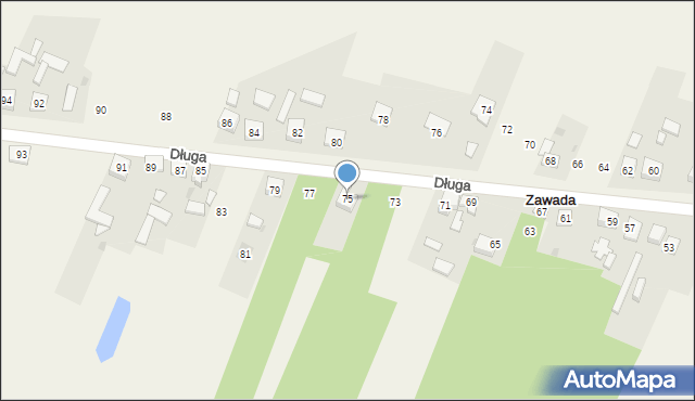 Zawada, Długa, 75, mapa Zawada