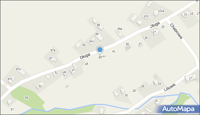 Zawadka, Długa, 43, mapa Zawadka