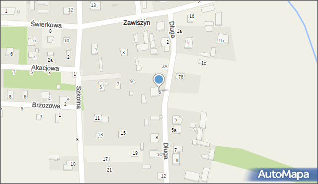Zawiszyn, Długa, 6, mapa Zawiszyn