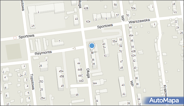 Zbąszynek, Długa, 38, mapa Zbąszynek