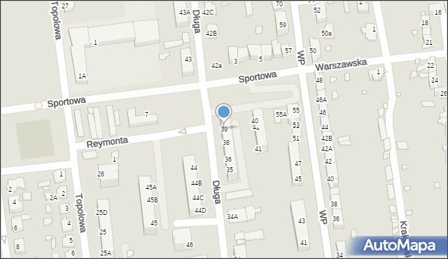 Zbąszynek, Długa, 39, mapa Zbąszynek