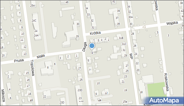 Zbąszynek, Długa, 4, mapa Zbąszynek