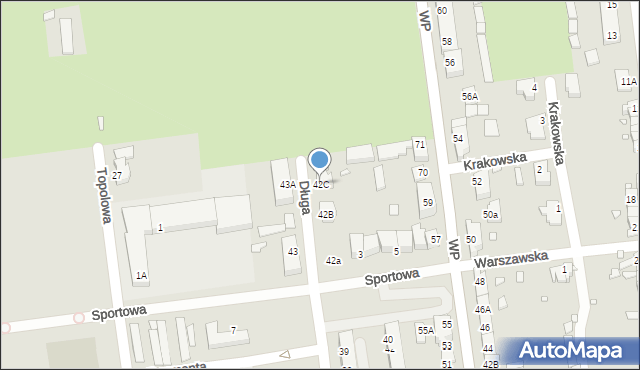 Zbąszynek, Długa, 42C, mapa Zbąszynek