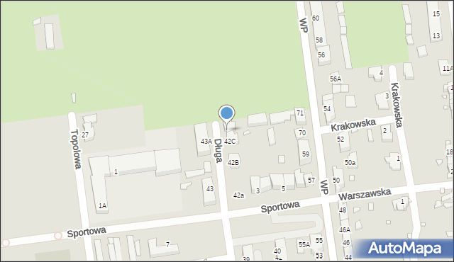 Zbąszynek, Długa, 42D, mapa Zbąszynek