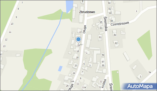 Zbrudzewo, Długa, 14, mapa Zbrudzewo