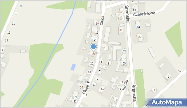 Zbrudzewo, Długa, 18, mapa Zbrudzewo