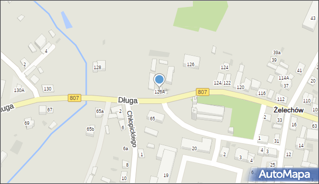 Żelechów, Długa, 126A, mapa Żelechów
