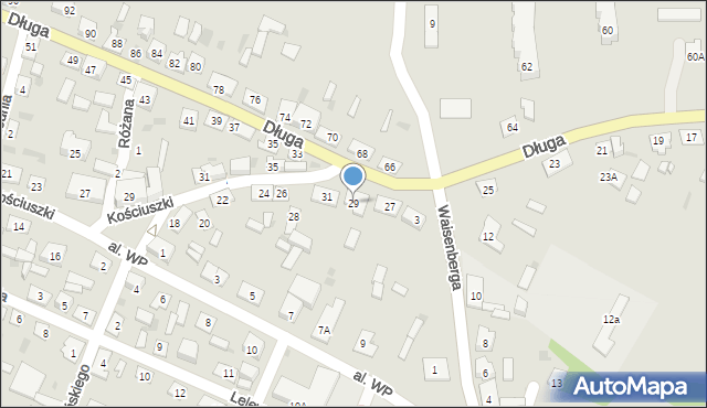 Żelechów, Długa, 29, mapa Żelechów