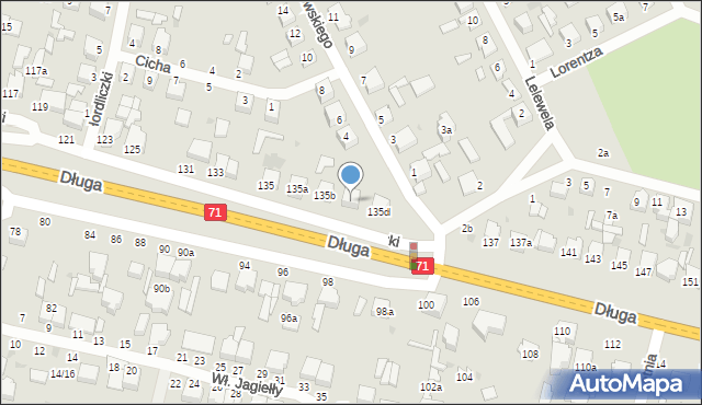 Zgierz, Długa, 135c, mapa Zgierz