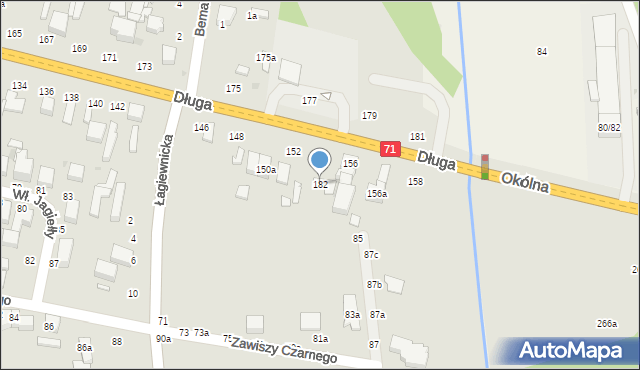 Zgierz, Długa, 182, mapa Zgierz