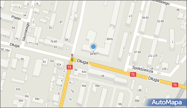 Zgierz, Długa, 89-91, mapa Zgierz