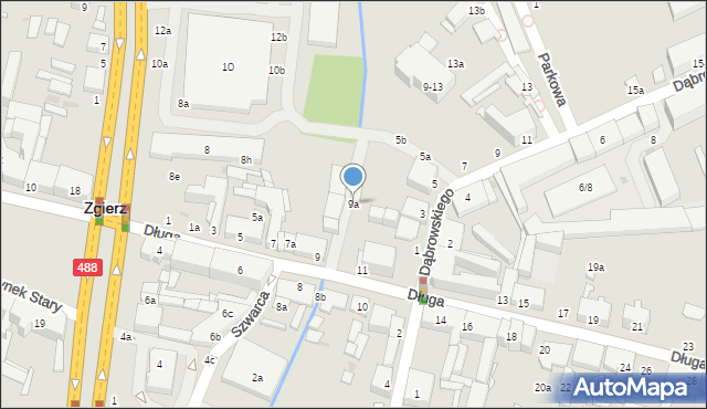 Zgierz, Długa, 9a, mapa Zgierz