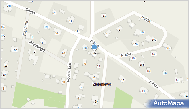 Zieleniewo, Długa, 17, mapa Zieleniewo