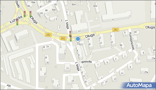 Zielona Góra, Długa, 16b, mapa Zielona Góra