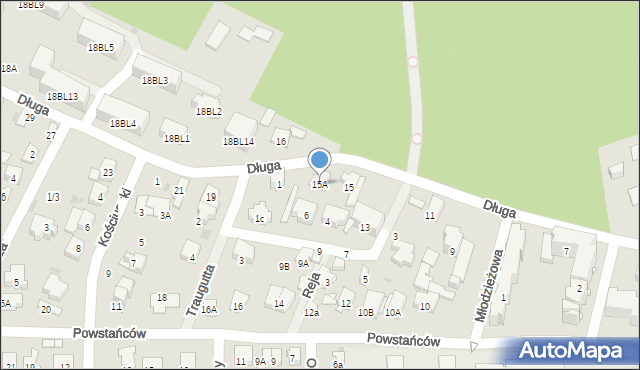 Zielonka, Długa, 15A, mapa Zielonka