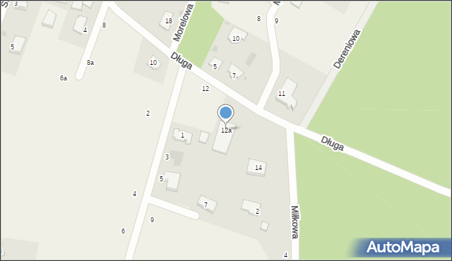 Zielonka, Długa, 12a, mapa Zielonka