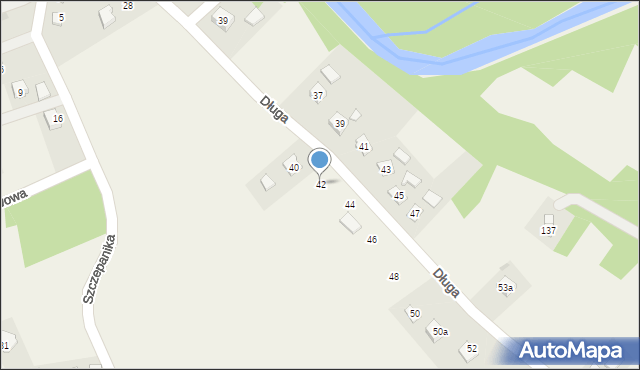 Zręcin, Długa, 42, mapa Zręcin