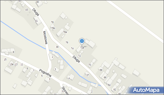 Zubrzyce, Długa, 72a, mapa Zubrzyce