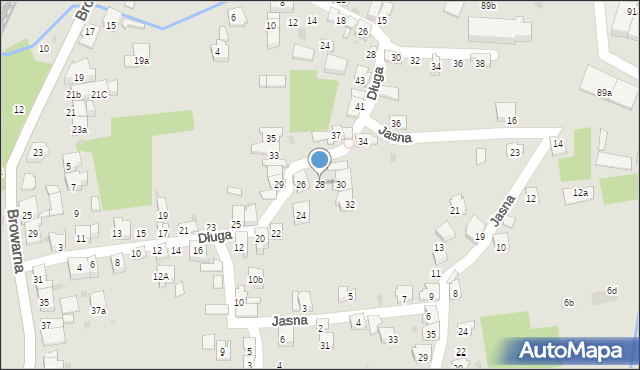Żywiec, Długa, 28, mapa Żywiec