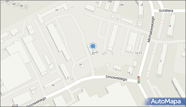 Częstochowa, Dmowskiego Romana, 1C, mapa Częstochowy