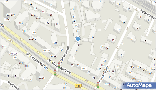 Gdańsk, Dmowskiego Romana, 4, mapa Gdańska