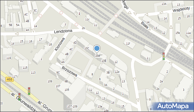 Gdańsk, Dmowskiego Romana, 10A, mapa Gdańska