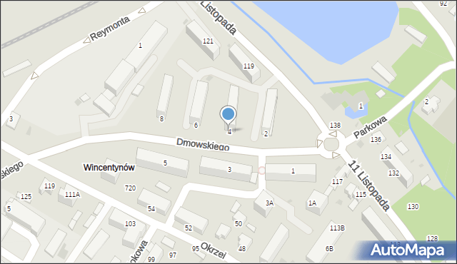 Jędrzejów, Dmowskiego Romana, 4, mapa Jędrzejów