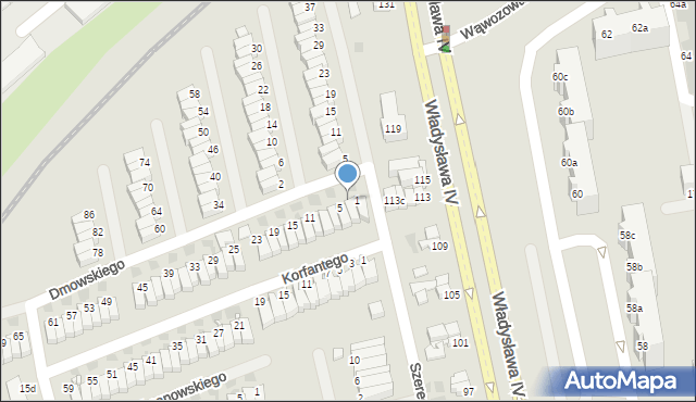 Koszalin, Dmowskiego Romana, 3, mapa Koszalina