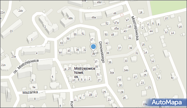 Kraków, Dmowskiego Romana, 39, mapa Krakowa