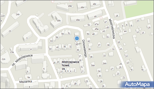 Kraków, Dmowskiego Romana, 43, mapa Krakowa