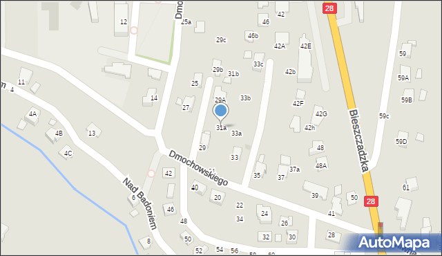 Krosno, Dmochowskiego Jerzego, prof., 31a, mapa Krosna