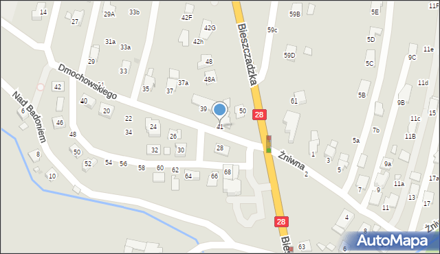 Krosno, Dmochowskiego Jerzego, prof., 41, mapa Krosna