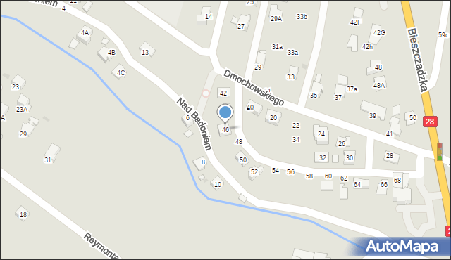 Krosno, Dmochowskiego Jerzego, prof., 46, mapa Krosna