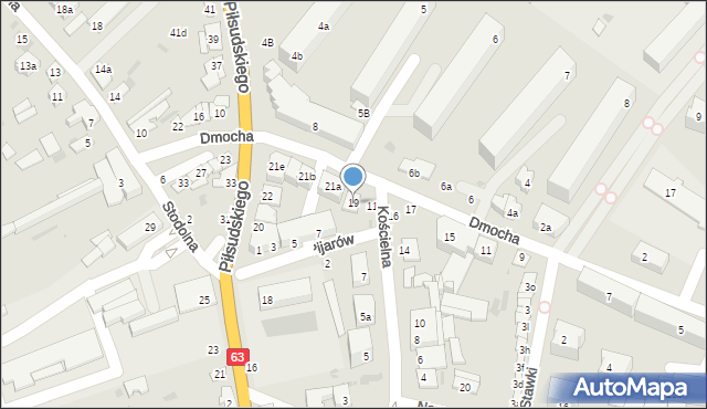 Łuków, Dmocha Władysława, dr., 19, mapa Łuków