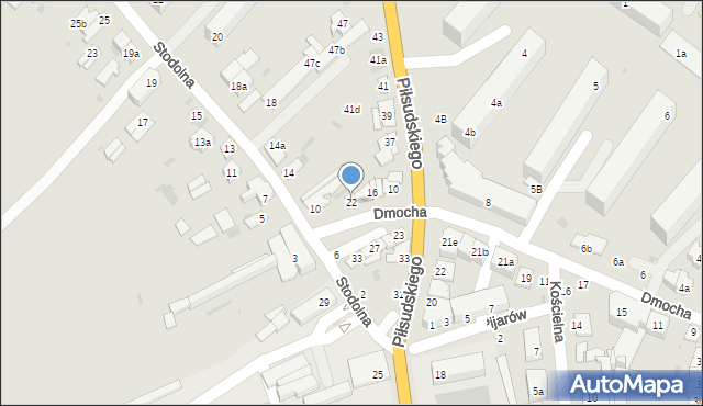 Łuków, Dmocha Władysława, dr., 22, mapa Łuków