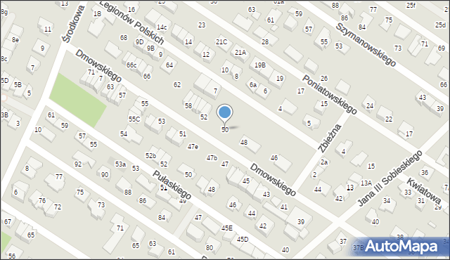 Marki, Dmowskiego Romana, 50, mapa Marki