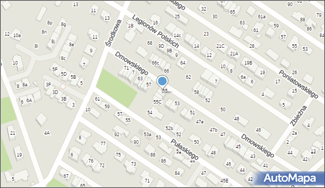 Marki, Dmowskiego Romana, 55a, mapa Marki